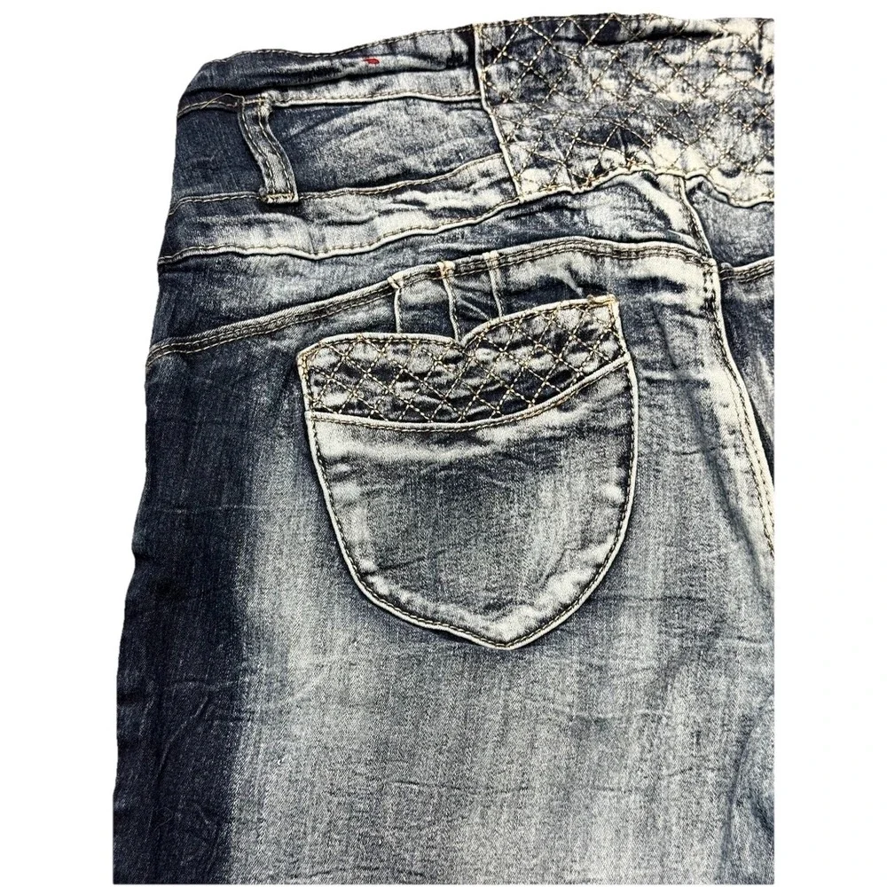 GoGo Star Jeans Womens Size 15 Juniors Blue Denim Skinny Dark Wash Pants Stretch - Picture 8 of 13